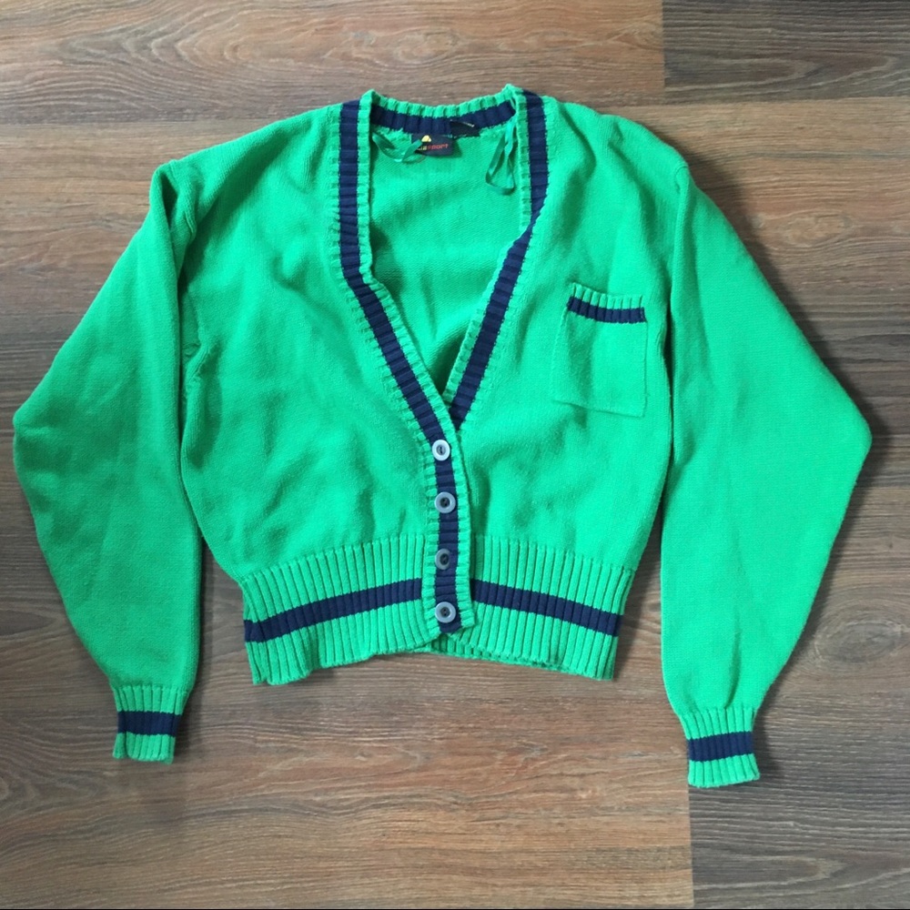 Vintage Liz Sport Cropped Knit Cardigan